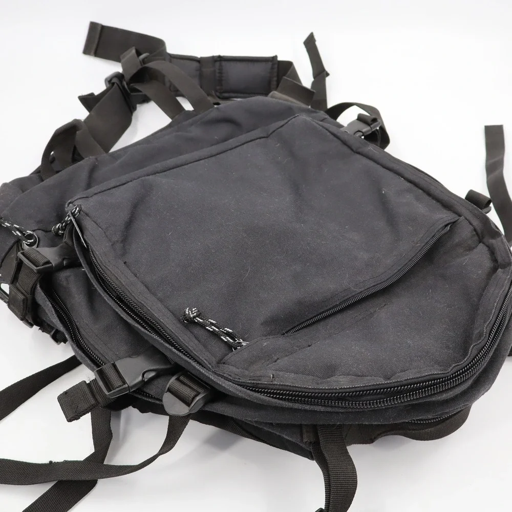 Piper Gear Tactical Backpack Unisex Large Black Canvas Rugged Gorpcore Bag‎